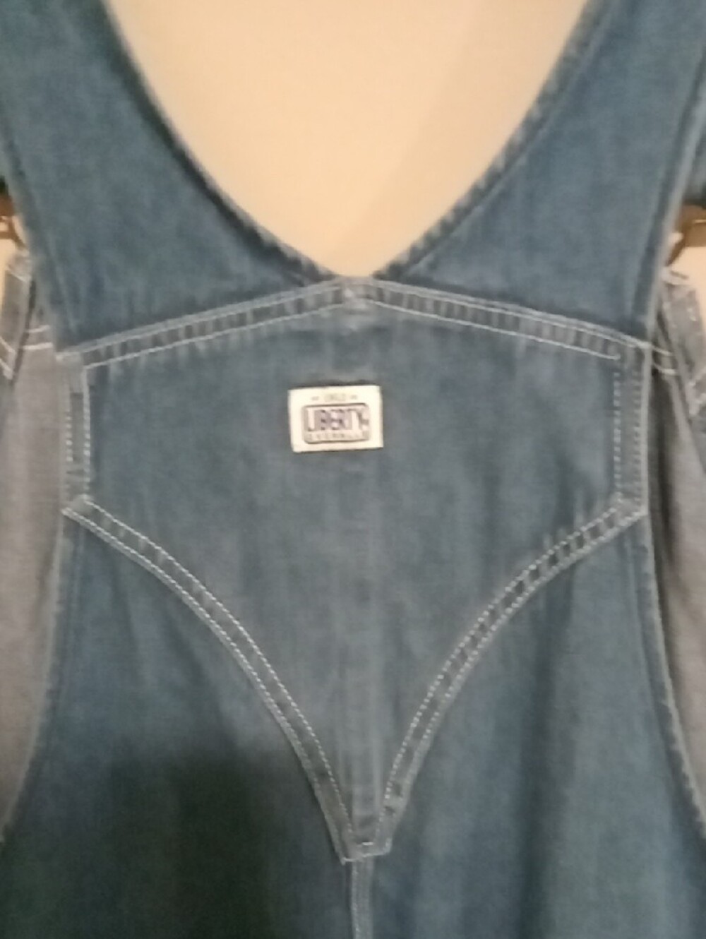 Vintage/Y2K 1912 Liberty Blue Denim Overalls with Green Trim W 21" I 29" Body 25 - Picture 10 of 13